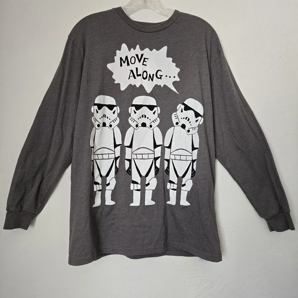 Dark Grey Stormtrooper Long Sleeve Top Sz L - Picture 1 of 3